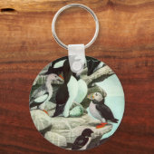 ヴィンテージパフィンと水中競技バード キーホルダー (正面)