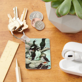 ヴィンテージパフィンと水中競技バード キーホルダー