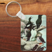 ヴィンテージパフィンと水中競技バード キーホルダー (正面)