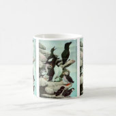 ヴィンテージパフィンと水中競技バード コーヒーマグカップ (中央)