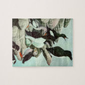 ヴィンテージパフィンと水中競技バード ジグソーパズル (横)