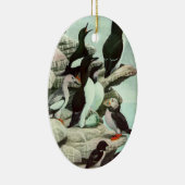 ヴィンテージパフィンと水中競技バード セラミックオーナメント (右)