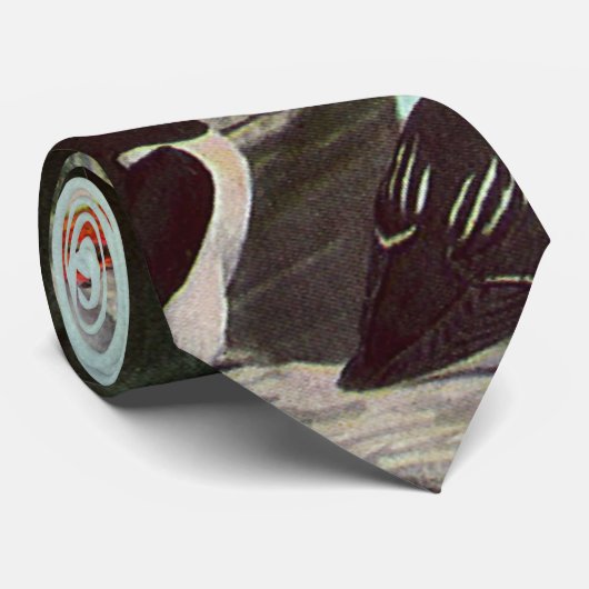 ヴィンテージパフィンと水中競技バード ネクタイ (ロール)