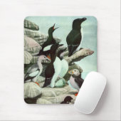 ヴィンテージパフィンと水中競技バード マウスパッド (マウス)