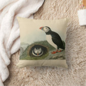 ヴィンテージパフィンイラストレーション クッション (ブランケット)