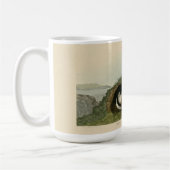 ヴィンテージパフィンイラストレーション コーヒーマグカップ (左)