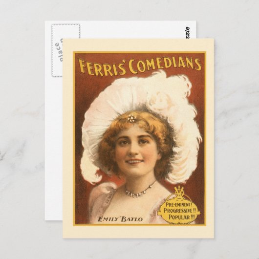 ヴィンテージパフォーミングアーツポスターフェリスコメディアン ポストカード (正面/裏面)