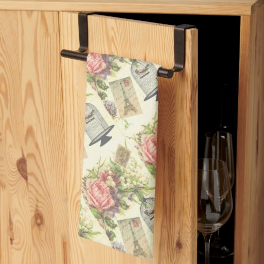 ヴィンテージパフランスのリテーマエッフェルタワー キッチンタオル (三つ折り)