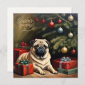 ヴィンテージパプピーバイザクリスマスツリー シーズンカード (正面/裏面)