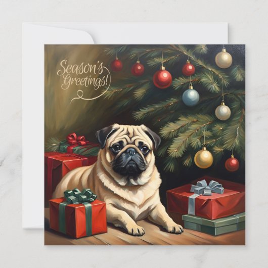 ヴィンテージパプピーバイザクリスマスツリー シーズンカード (正面)