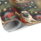 ヴィンテージパプピーバイザクリスマスツリー ラッピングペーパー (ロールコーナー)