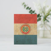 ヴィンテージパラグアイ国旗 ポストカード (スタンド正面)