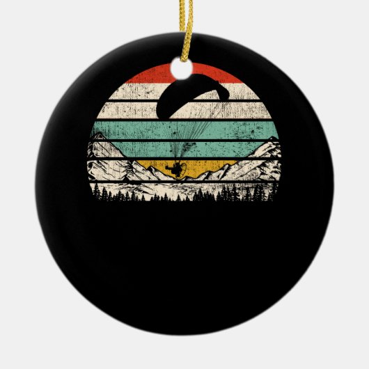 ヴィンテージパラグライダー用サンセットパラグライダー セラミックオーナメント (正面)