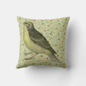 ヴィンテージパラケートオンフォークアートパターン クッション (裏面)