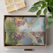 ヴィンテージパラソルの下の復活祭のかわいい雛 薄葉紙 (ギフト)