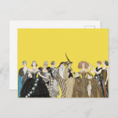 ヴィンテージパリのアールデコファッション – ジョージバービエ ポストカード (正面/裏面)