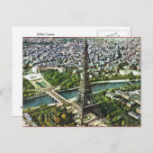 ヴィンテージパリのエッフェル塔 ポストカード (正面/裏面)