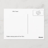 ヴィンテージパリのエッフェル塔 ポストカード (裏面)