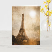 ヴィンテージパリのグリーティングカード カード (黄色い花)