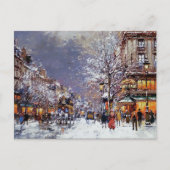 ヴィンテージパリのシーンクリスマスポストカード シーズンポストカード (正面)