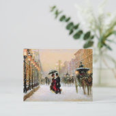 ヴィンテージパリのシーンクリスマス シーズンポストカード (スタンド正面)