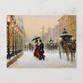 ヴィンテージパリのシーンクリスマス シーズンポストカード (正面)