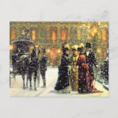 ヴィンテージパリのシーンクリスマス シーズンポストカード (正面)