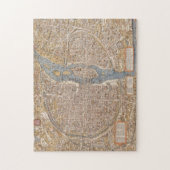 ヴィンテージパリの地図フランスカンバスプリント ジグソーパズル (縦)