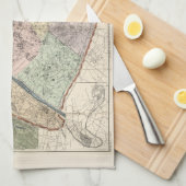 ヴィンテージパリの地図1878 キッチンタオル (四つ折り)