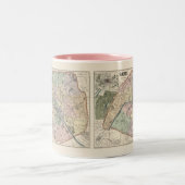 ヴィンテージパリの地図1878 ツートーンマグカップ (中央)