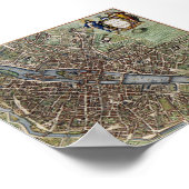 ヴィンテージパリの地図 ポスター (角)