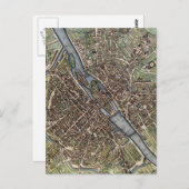 ヴィンテージパリの地図 ポストカード (正面/裏面)