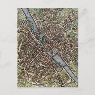 ヴィンテージパリの地図 ポストカード