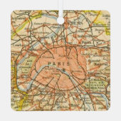 ヴィンテージパリの地図 メタルオーナメント (裏面)