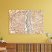 ヴィンテージパリの地図（1550年） キャンバスプリント (インサイチュ (リビング))