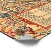 ヴィンテージパリの地図(1575) ポスター (角)