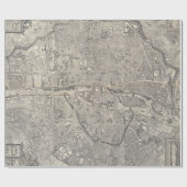 ヴィンテージパリの地図(1652) ラッピングペーパー (フラット)