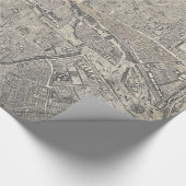 ヴィンテージパリの地図(1652) ラッピングペーパー (コーナー)