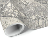 ヴィンテージパリの地図(1652) ラッピングペーパー (ロールコーナー)