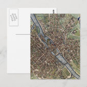 ヴィンテージパリの地図(1657) ポストカード (正面/裏面)