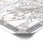 ヴィンテージパリの地図（1865年） ポスター (角)