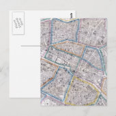 ヴィンテージパリの地図（1865年） ポストカード (正面/裏面)