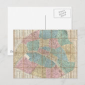 ヴィンテージパリの地図（1867年） ポストカード (正面/裏面)