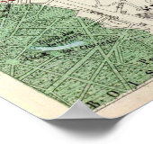 ヴィンテージパリの地図(1872年) ポスター (角)