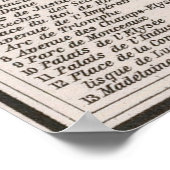 ヴィンテージパリの地図（1873年） ポスター (角)