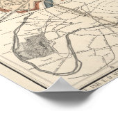 ヴィンテージパリの地図（1878年） ポスター (角)