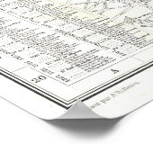 ヴィンテージパリの地図(1892年) ポスター (角)