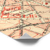 ヴィンテージパリの地図（1910年） ポスター (角)