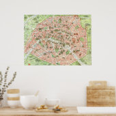 ヴィンテージパリの地図（1920年） ポスター (キッチン)