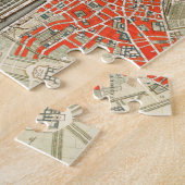 ヴィンテージパリの旅行地図。旧市街。レトロフランス ジグソーパズル (側面)